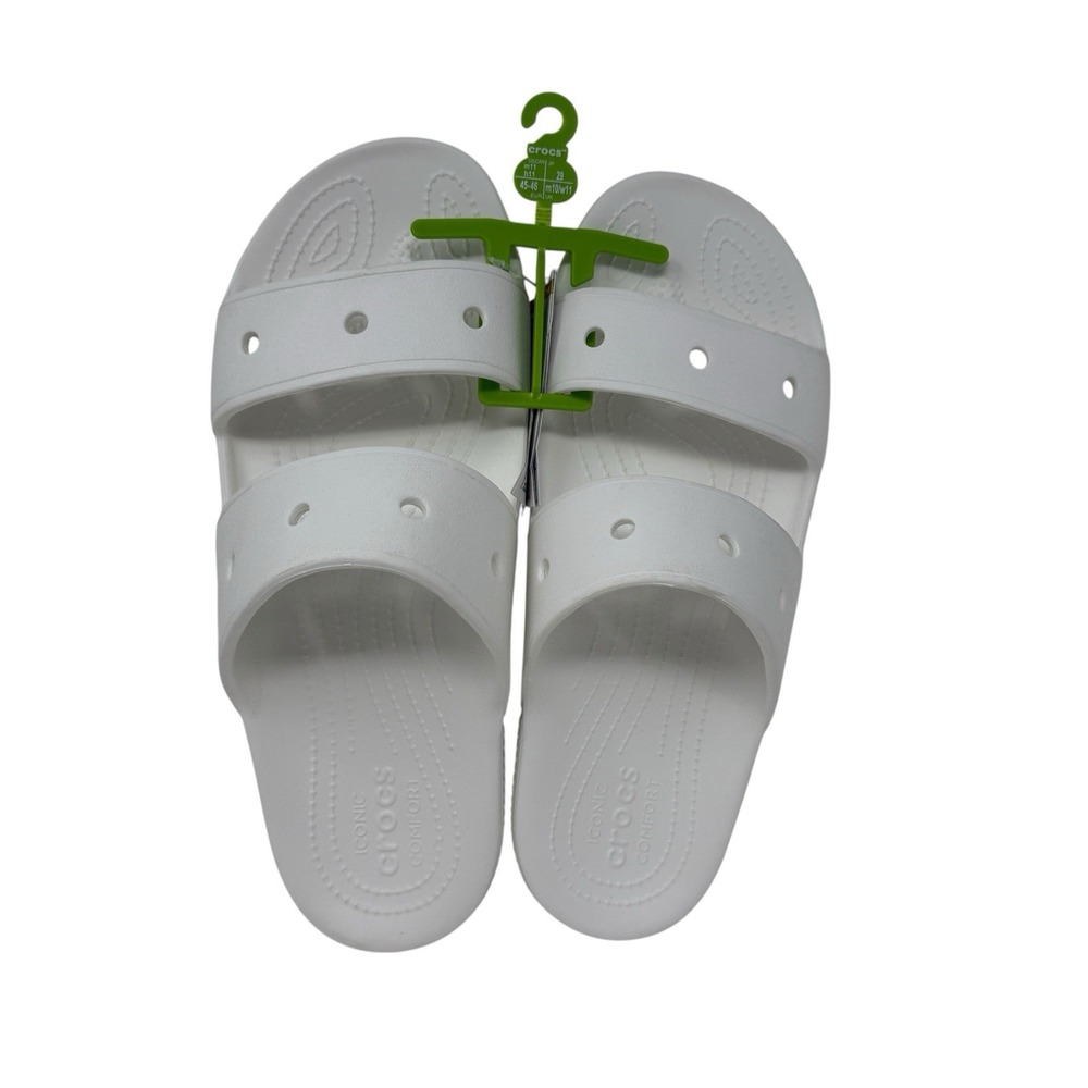 NWT Crocs Adults' Classic 2 Strap V2 Sandals White Mens Size 11 Sandals